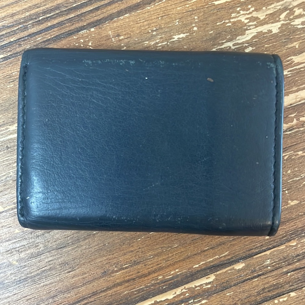 Balenciaga Paris Black Leather Tri-Fold Mini Wallet - Picture 2 of 9